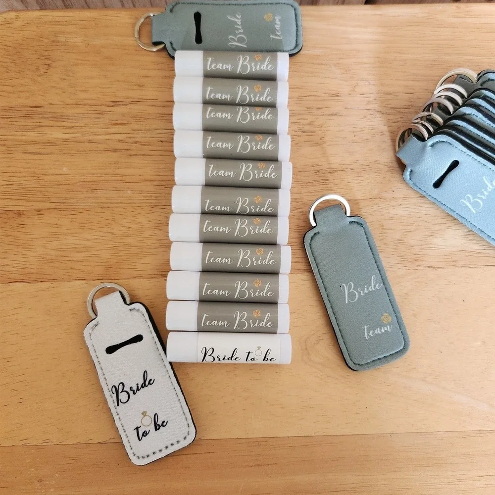 10 Team Bride And 1 Bride To Be Lip Balm  Lip Balm Keychain Holders Bachelorette